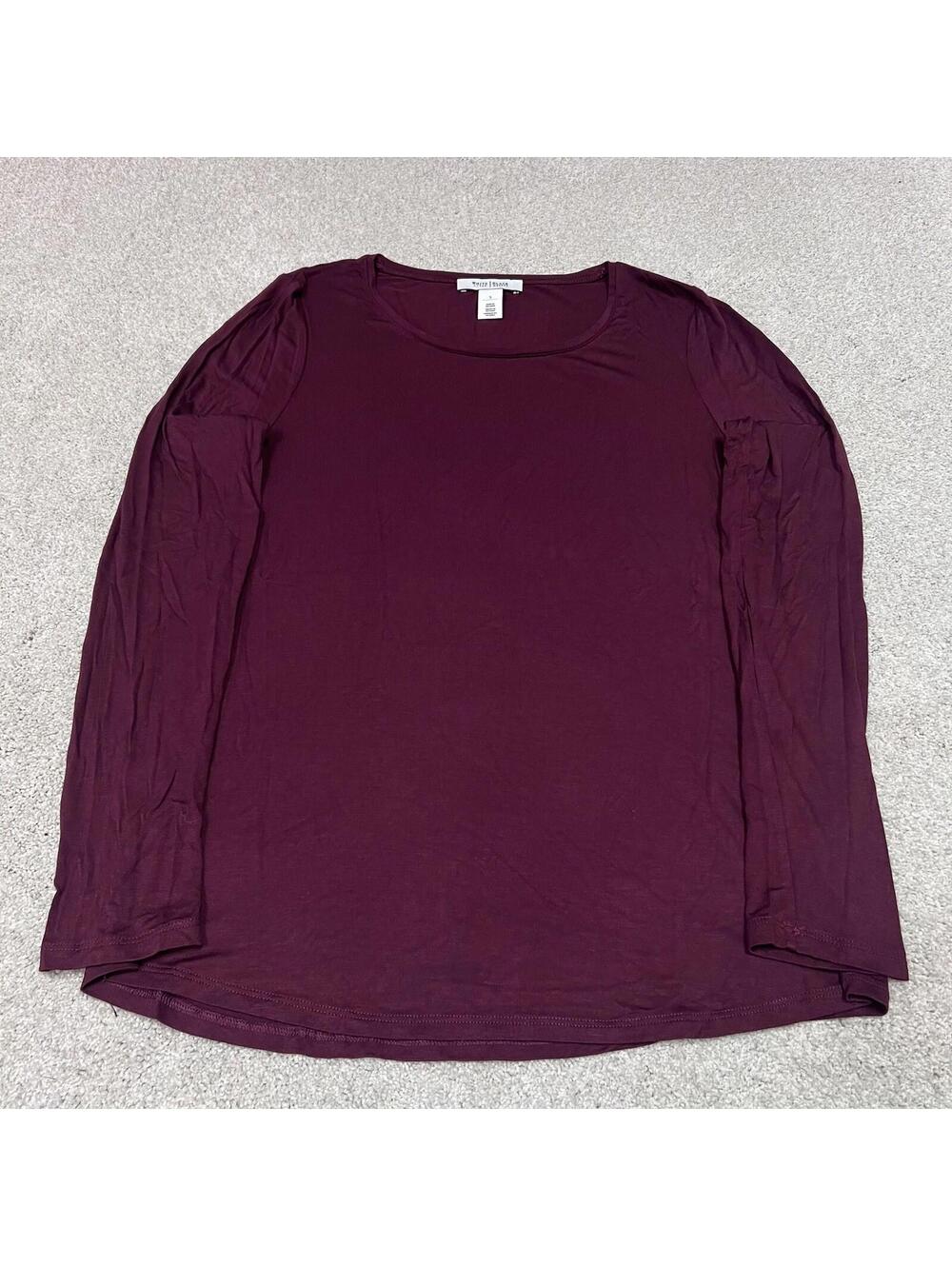 White House Black Market Blouse Women’s Red Long Sleeve Size Small